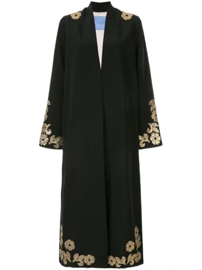 Macgraw Whiskey Embellished Dressing Gown Coat In Black