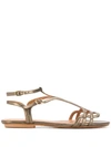 Chie Mihara Flat Sandals In Gold