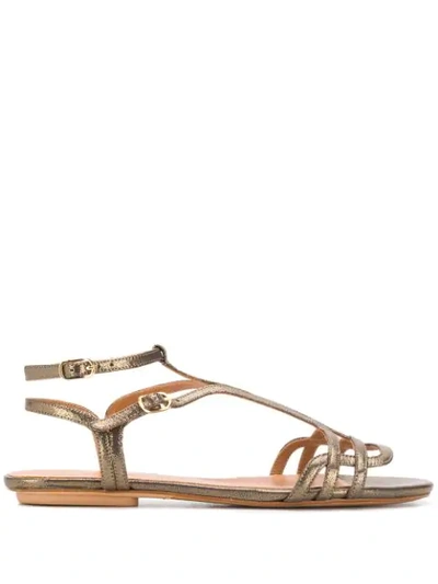 Chie Mihara Flat Sandals In Gold