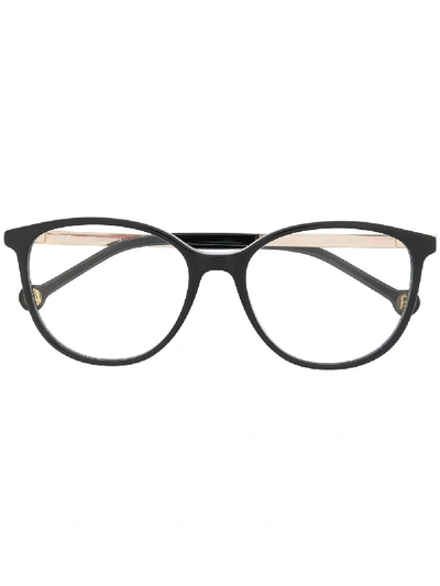 Ch Carolina Herrera Runde Brille - Schwarz In 黑色 | ModeSens