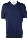 Eleventy Two-tone Collar T-shirt - Blue