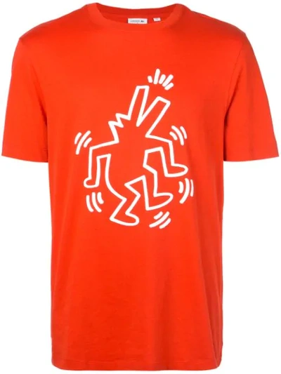 Lacoste Haring Print T-shirt In Red