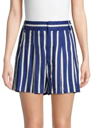 Alice And Olivia Scarlet Striped Shorts In Oasis Stripe