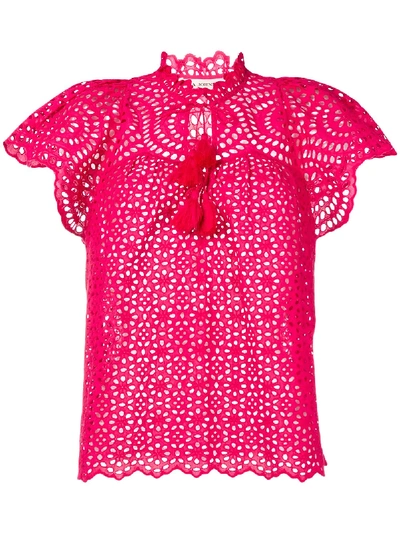 Ulla Johnson Broderie Anglaise Top - Pink