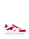 Leather Crown Chunky Lo-top Sneakers In Red