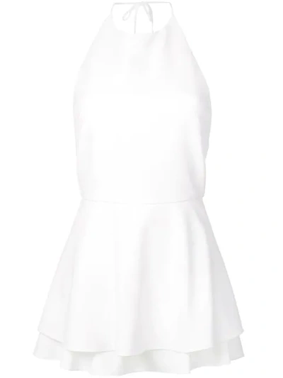 Alice And Olivia Sicily Halterneck Playsuit In Off White