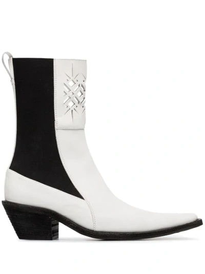 Haider Ackermann Ela 50 Laser Cut Boots In 001 White