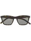 Saint Laurent Tortoiseshell-effect Square Sunglasses In Brown