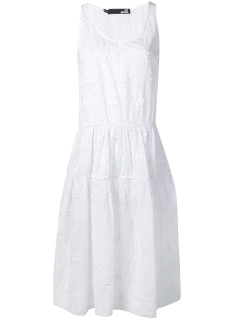 Love Moschino Sleeveless Flared Dress In White | ModeSens
