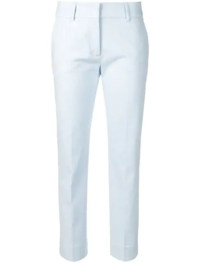 Piazza Sempione Cropped Tailored Trousers In Blue