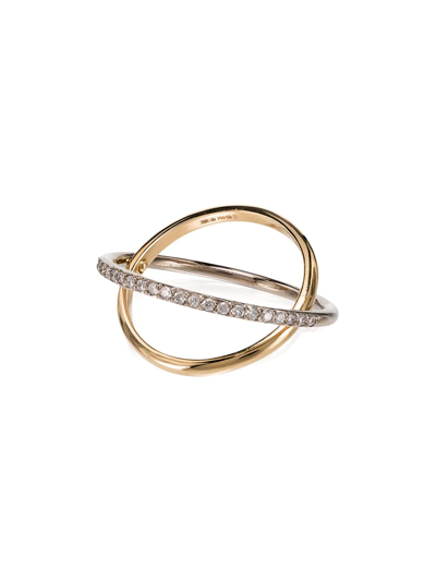 Charlotte Chesnais 18kt Yellow And White Gold Elipse Diamond Ring