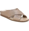 Vince Fairley Metallic Leather Wedge Slide Sandals In Copper Metallic Leather