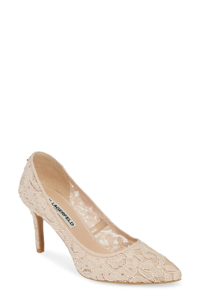 Karl Lagerfeld Royale Pump In Nude Fabric