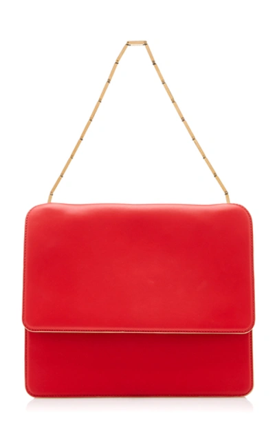 Marni Cache Chain-strap Leather Shoulder Bag In Red