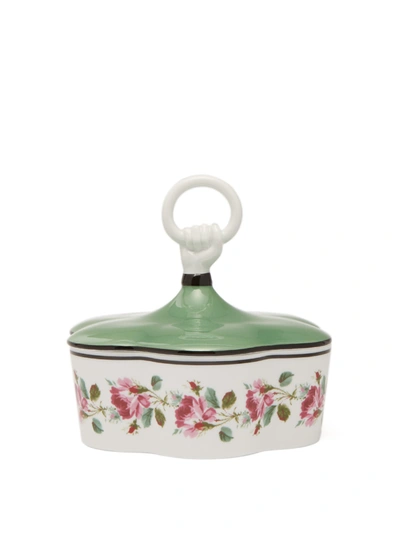 Gucci Rose Print Porcelain Box With Hand And Ring In Undefined