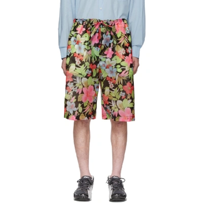 Comme Des Garçons Homme Deux Floral Print Bermuda Shorts In Multicolour