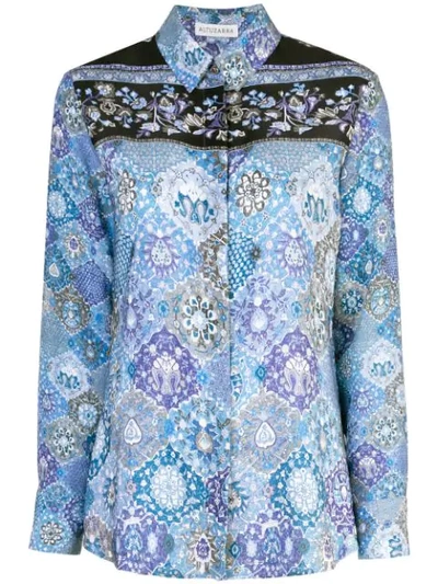 Altuzarra Chika Placed Floral-print Blouse In Blue