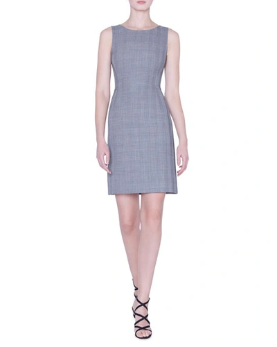 Akris Glen-check A-line Dress In Gray