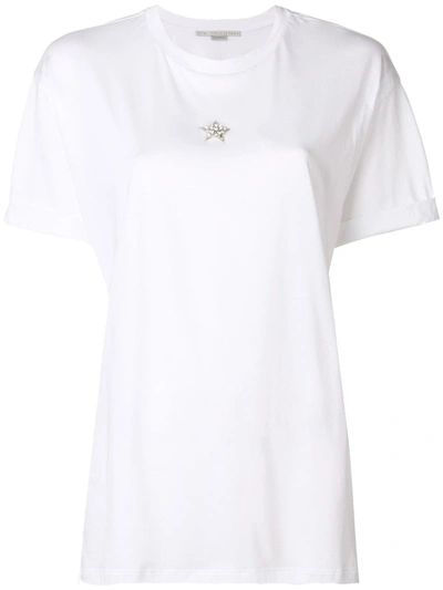 Stella Mccartney Crystal Star-embellished Cotton-jersey T-shirt In White