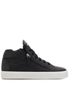 Giuseppe Zanotti Justy Double-zip Leather Trainers In Black