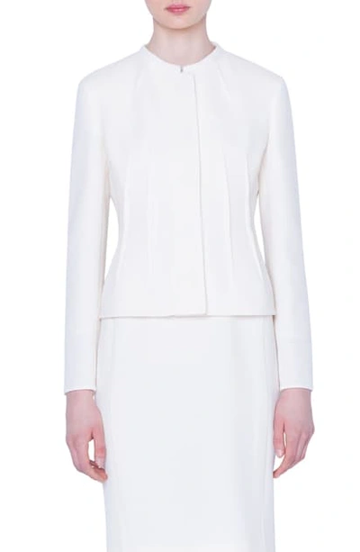 Akris Abadin Wool-crepe Darted Jacket In Crisp White