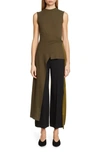 Rosetta Getty Sleeveless Split Apron T-shirt In Loden