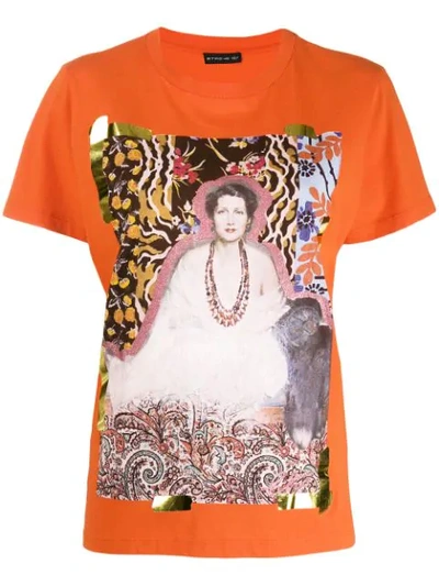 Etro Metallic Lady Shimmer T-shirt In Orange
