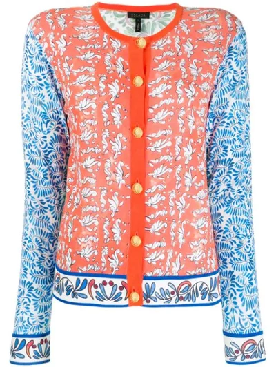 Escada Golden-button Front Ceramic Print Cardigan In Fantastic