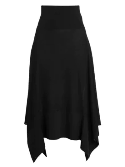 Stella Mccartney Intarsia Knit Flange Side Skirt In Black