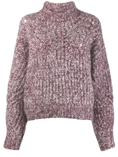 Isabel Marant Jarren Chunky Turtleneck Sweater In Pink