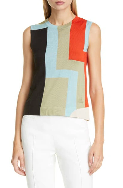 Akris Colorblock Indian Summer Intarsia Cashmere/silk Tank In 967-multicolor