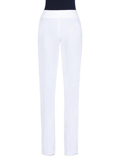 Akris Carla Wool Straight-leg Pants In Off White