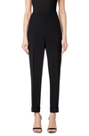 Akris Chris Cuffed Crepe Ankle Pants In Black