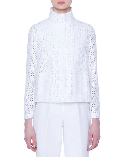 Akris Chaya Plaid Jacket In White