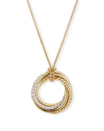 David Yurman Crossover 18k Diamond Ring Pendant Necklace