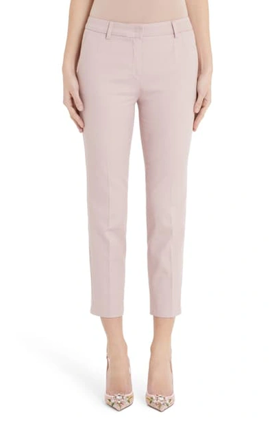 Dolce & Gabbana Stretch-cotton Ankle Pants In Pink