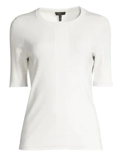 Escada Elbow-sleeve Crewneck Sweater In Off White