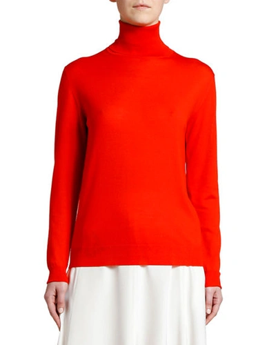 Stella Mccartney Lightweight Knit Turtleneck Sweater In Red