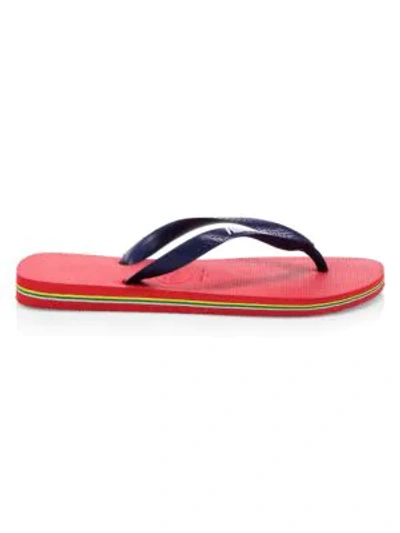 Havaianas Brazil Logo Flip Flops In Red