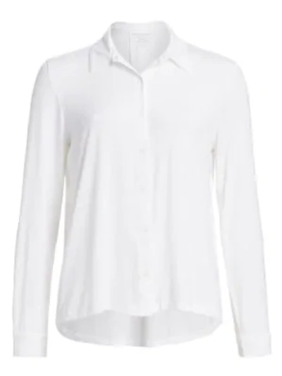 Majestic Soft Touch Collar Button-down Shirt In Blanc