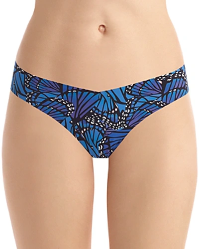 Commando Printed Classic Thong In Blue Butterfly