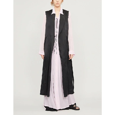 Ann Demeulemeester Oversized Silk Maxi Dress In Blossom