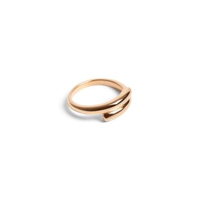 Aurate Crossover Ring In Gold/ Pink