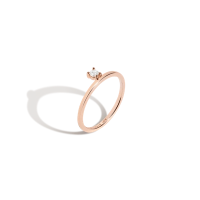 Aurate Floating Diamond Ring In Gold/ Pink