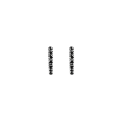 Aurate Huggie Earrings With White Diamonds In Gold/ White