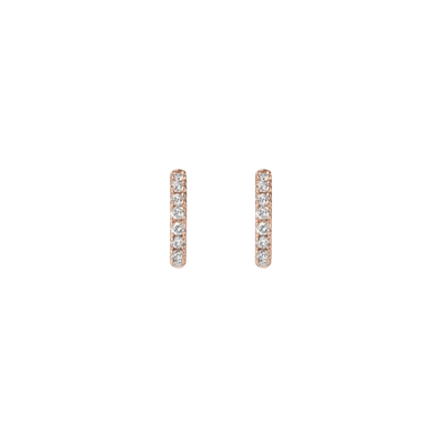 Aurate Huggie Earrings With White Diamonds In Gold/ Pink