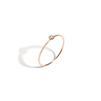Aurate Mini Stackable Diamond Ring In Gold/ Pink