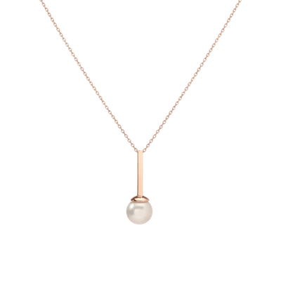 Aurate Proud Simple Pearl Pendant In Gold/ Pink