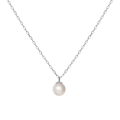 Aurate Simple Pearl Necklace In Gold/ White