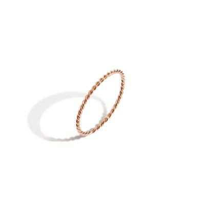 Aurate Stackable Twist Ring In Gold/ Pink